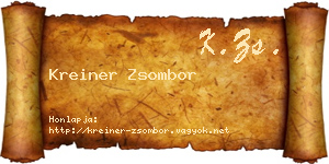 Kreiner Zsombor névjegykártya
